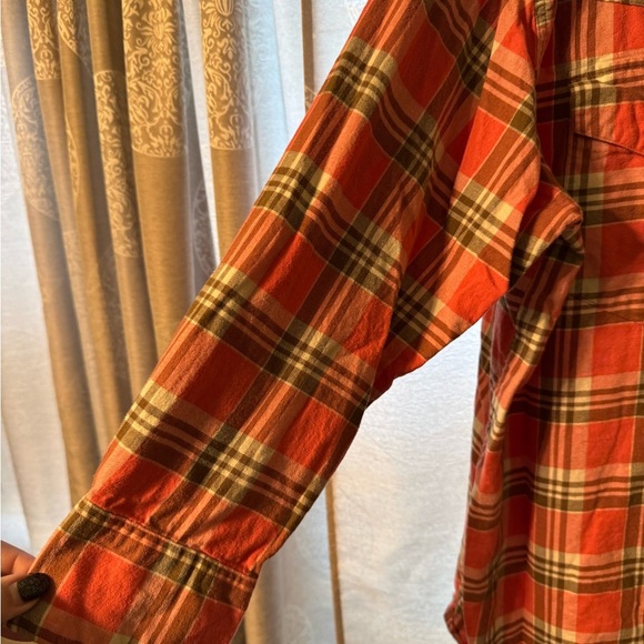 Women’s Levi’s Western Wear Orange/ Brown Top with Pearl Buttons SIZE XL SOFT - Picture 8 of 14